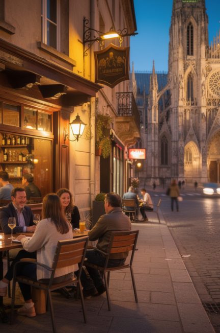 découvrez un bar chaleureux situé au cœur du quartier, à seulement quelques pas de la cathédrale, idéal pour se détendre et profiter d'une ambiance conviviale.